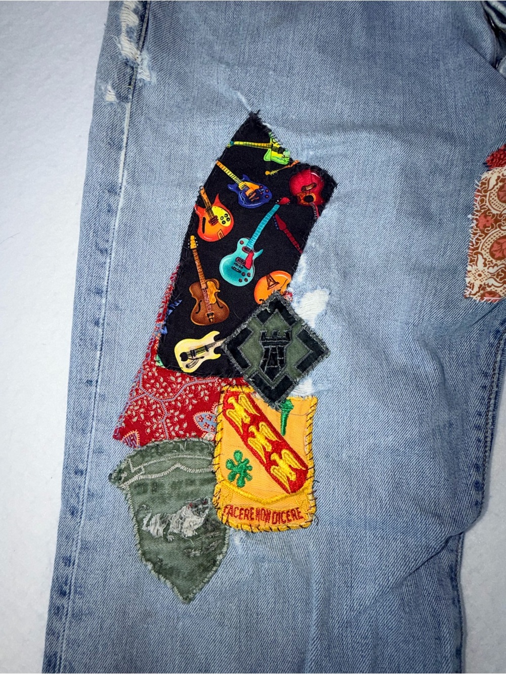 Refashioned VTG 501 War Patches ReFashioned Jeans - Picture 3 of 15